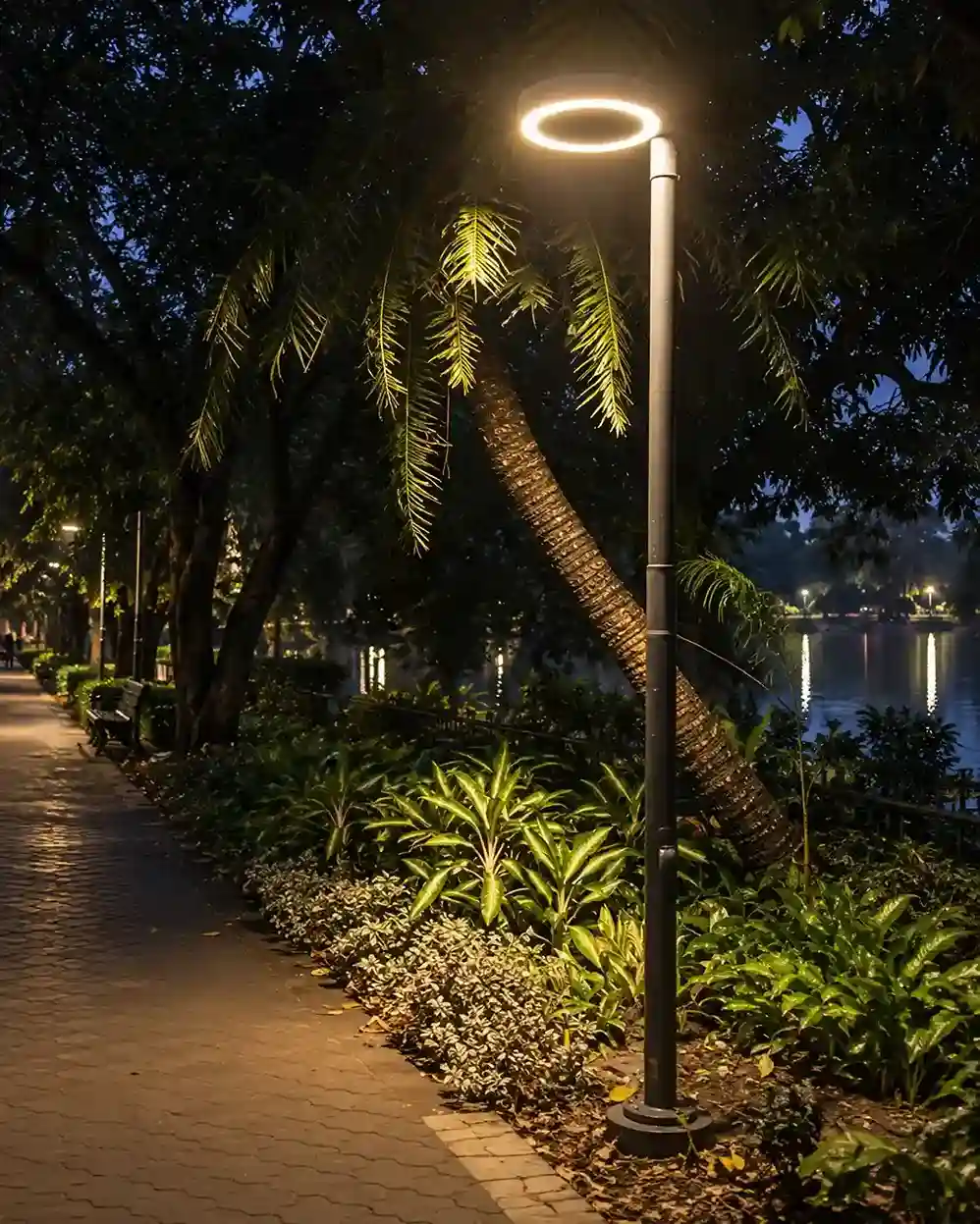 Pathway lighting poles at Rabindra Sarobar Lake, Kolkata by Subham Poles